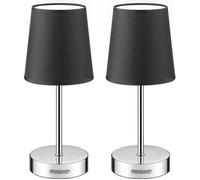 Monzana Set de 2 Lampe de table Anthracite avec abat-jour lampe de chevet interrupteur E14 pour chambre salon décoration