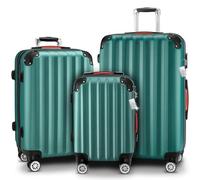 Monzana® Set de 3 Valises Vert M/L/XL Pèse-Bagages Poignée télescopique Serrure intégrée Bagage Trolley à roulettes Voyage