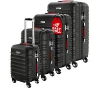Monzana® Set de 4 valises rigides Noir S/M/L/XL 4 Roues 360° poignée télescopique Cadenas Malle Vacances Valise roulettes