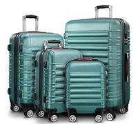Monzana® Set de 4 valises rigides Vert S/M/L/XL Roues 360° Bagage Trolley Cadenas à Combinaison pèse-valises Coque Dure