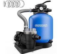 Monzana® Système de Filtre à Sable 9.960l/h 400W Pompe Piscine préfiltre 35.000L Auto-amorçage Ø32-38mm vanne 7 Voies Pompe Filtre a Sable 27kg