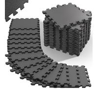 MONZANAŽ Tapis de Protection de Sol Gris 31x31 cm Mousse EVA 36 pičces Dalles de Protection Sport Piscine Jeu Enfant