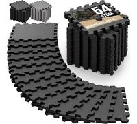 MONZANA® Tapis de Protection de Sol Noir 30 x 30 cm Mousse EVA 54 pièces Dalles de Protection Sport Piscine Jeu Enfant