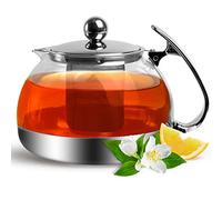 Monzana Théière avec passoire thé en acier inoxydable verre 1,2 litres boisson chaude froide glaçon