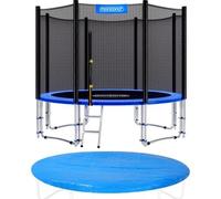 Monzana Trampoline Ø 426 cm Certifié TÜV SÜD GS Set Complet Filet de sécurité Bâche de Protection Echelle Coussin Jardin Jeux