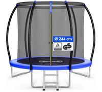 Monzana Trampoline Ø 244 cm Set Complet avec Filet de sécurité intérieur Échelle Couverture de Bord Trampoline de Jardin