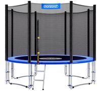 Monzana® Trampoline extérieur Rond Ø366cm Max. 150kg Set Complet Filet de sécurité Porte d'entrée échelle Tapis de Saut