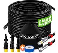 MONZANA® Tuyau déboucheur Premium 15m 200 bar 3 embouts 2 buses compatible Kärcher nettoyeur haute pression tuyau nettoyage déboucheur canalisation