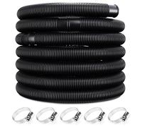 Monzana® Tuyau Piscine 38 mm 14m Flexible Manchons 5X Colliers Tuyau Filtration Piscine Hors-Sol Pompe Filtre à Sable Tuyau annelé étanche résistant UV Chlore Noir