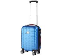 MONZANA® Valise rigide Exopack bleu Taille M Serrure TSA 4 Roues 360° Poignée télescopique Plastique ABS voyage avion