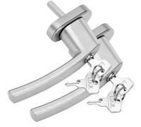 MONZANAŽ 2X Poignée de fenętre argentée verrouillable ŕ clés sécurité Enfants poignée de sécurité pour fenętre Acier