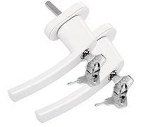 MONZANAŽ 2X Poignée de fenętre Blanche verrouillable ŕ clés sécurité Enfants poignée de sécurité pour fenętre Acier