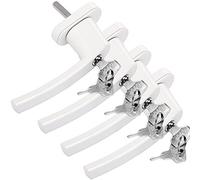 MONZANAŽ 4X Poignée de fenętre Blanches verrouillable ŕ clés sécurité Enfants poignée de sécurité pour fenętre Acier