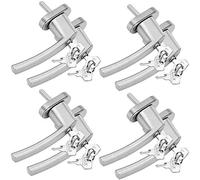 MONZANAŽ 8X Poignée de fenętre argentée verrouillable ŕ clés sécurité Enfants poignée de sécurité pour fenętre Acier