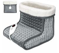 MONZANA® Chauffage D'Appoint Gris - 100 W, 6 Niveaux De Température, Éteinte Automatique, Chausson Homme Femme Pointure Max. 47, Lavable À 30°, Télécommande Pratique, Câble 2 m de long