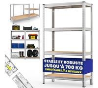 Étagère métallique charge lourde 4 tablettes - DEUBA - 160x90x40cm - 700 kg max