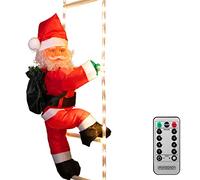 Père Noël sur échelle 48 LEDs blanc chaud Décoration fête intérieur extérieur