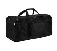 MONZANAŽ Sac de Sport Football ou Sac de Voyage Noir de 90L 70x35x35cm avec Bandouličre Épaulette Amovible réglable et Poches Type Dufflebag