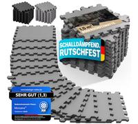 MONZANAŽ Tapis de Protection de Sol Gris 31x31 cm Mousse EVA 18 pičces Dalles de Protection Sport Piscine Jeu Enfant