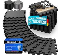 MONZANA® Tapis de Protection de Sol Noir 31x31cm Mousse EVA 36 pièces Dalles de Protection Sport Piscine Jeu Enfant