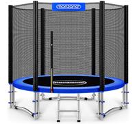 MONZANAŽ Trampoline extérieur Rond Ř244cm Max. 120kg Set Complet Filet de sécurité Porte d'entrée échelle Tapis de Saut