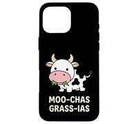 Moo-chas Grass-ias Vache Mignonne Meme Brainrot Coque pour iPhone 16 Pro Max