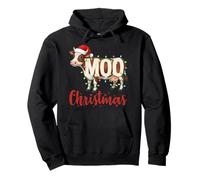 MOO Christmas Lights Funny Cow Lovers Cattle Famer Farming Sweat à Capuche