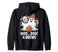 Moo I Mean Boo and Brews Figurine Humoristique de Vache fantôme Halloween 2025 Sweat à Capuche