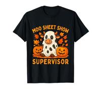 Moo Sheet Show Supervisor Cute Cow Jeu de Mots Halloween T-Shirt