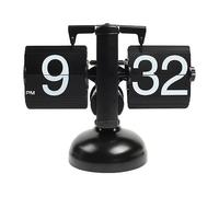 mooas Horloge de Bureau à Rabat (Noire), Design rétro Vintage, Horloge de Bureau, Horloge de Table, Horloge de Table, Horloge de Table à Grands Chiffres, Fonctionne avec des Piles, décoration