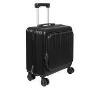 MooBeey Bagage à main 18" en ABS avec roues en caoutchouc universelles, valise portable avec serrure par mot de passe, valise à roulettes avec porte-gobelet et port USB, Noir , Bagage à main