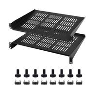 Moocci Lot de 2 étagères de serveur 1U universelles pour rack de serveur et armoire - Plateau cantilever pour petits appareils légers