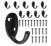 Mooche 10 Pièces Crochet Muraux à Visser, En Acier Inoxydable, Noir