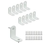 Mooche 10 Pièces Équerre de Fixation 32mm X 32mm, Equerre de Fixation 90 Degrés, Petite Equerre Metal Pratique, Equerre Matériau Durable pour Bois Meubles, Blanc