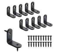 Mooche 10 Pièces Équerre de Fixation 32mm X 32mm, Equerre de Fixation 90 Degrés, Petite Equerre Metal Pratique, Equerre Matériau Durable pour Bois Meubles, Noir