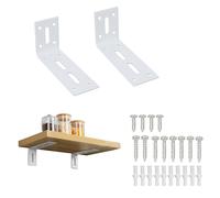 Mooche 2 Pièces Equerre Etagere, 12 x 6 x 4 CM, Angle de 90 °, Supports d' Étagère Murale Pratique pour Chambre/Salle de Bain/Cuisine, Blanc