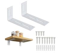 Mooche 2 Pièces Equerre Etagere, 18 x 9 x 5 CM, Angle de 90 °, Supports d' Étagère Murale Pratique pour Chambre/Salle de Bain/Cuisine, Blanc