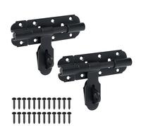 Mooche 2 Pièces Verrous Loquet Porte Extérieur Ensembles Loquet de Porte à Boulon Coulissant Verrou de Porte à Barillet Serrure avec Trou pour Cadenas