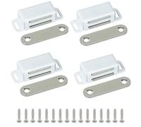 Mooche 4 Pièces Aimant Porte Placard 4.5 CM pour Porte de Placard de Cuisine, Loquet de Porte Magnétique Aimant Meuble Fermeture pour Tiroir, Armoire, en Acier Inoxydable, Blanc