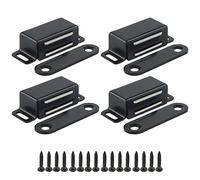 Mooche 4 Pièces Aimant Porte Placard 4.6 CM pour Porte de Placard de Cuisine, Loquet de Porte Magnétique Aimant Meuble Fermeture pour Tiroir, Armoire, en Acier Inoxydable, Noir