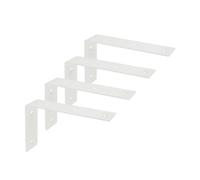 Mooche 4 Pièces Supports d' Étagère Murale Robustes de 17.5 CM, Supports d' Étagère Murale à Angle Droit de 90°, Supports d' Étagère Murale en Acier Inoxydable pour Chambre/Salle de Bain, Blanc