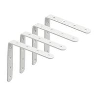 Mooche 4 Pièces Supports d' Étagères Muraux Robustes, 12.5 CM, Equerre Etagere Murale à Angle Droit de 90°, Supports d' Étagères Muraux en Acier Inoxydable pour Chambre/Salle de Bain/Cuisine,Blanc