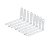 Mooche 8 Pièces Supports d' Étagère Murale Robustes de 12.5 CM, Équerre Étagère Murale à Angle Droit de 90°, Supports d' Étagère Murale en Acier Inoxydable pour Chambre/Salle de Bain, Blanc