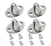 Mooche Lot de 4 Plaque Oeillet Durables, Crochet Plafond Charge Lourde 4 CM, Crochets de Plafond de Balcon, Crochets Muraux, Adaptés pour Accrocher des Plantes, Cages à Oiseaux et Objets, Argent