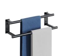 Mooche Porte Serviette Salle de Bain, Longueur 40 CM, Barres Porte-Serviettes Support Mural, en Acier Inoxydable, Porte Serviette de Bain Antirouille et Durable, Noir