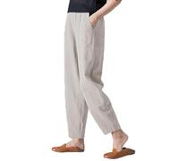 MOOCO MORNING Pantalon asiatique en coton à jambes larges été 2022 lâche blanc sarouel slim décontracté mince lanterne courte pantalon pour femme style chinois