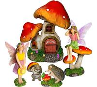 Mood Lab Kit Miniature de Jardin féérique - Maison Champignon Ensemble de 6 pièces - Figurines et Accessoires pour décoration extérieure ou Maison