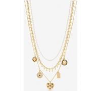 Mood Mood Gold Tone Celestial Charm Multirow Necklace