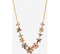 Mood Mood Gold Tone Multi Coloured Floral Statement Necklace