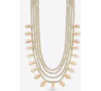 Mood Mood Gold Tone Shell and Bead Multirow Necklace